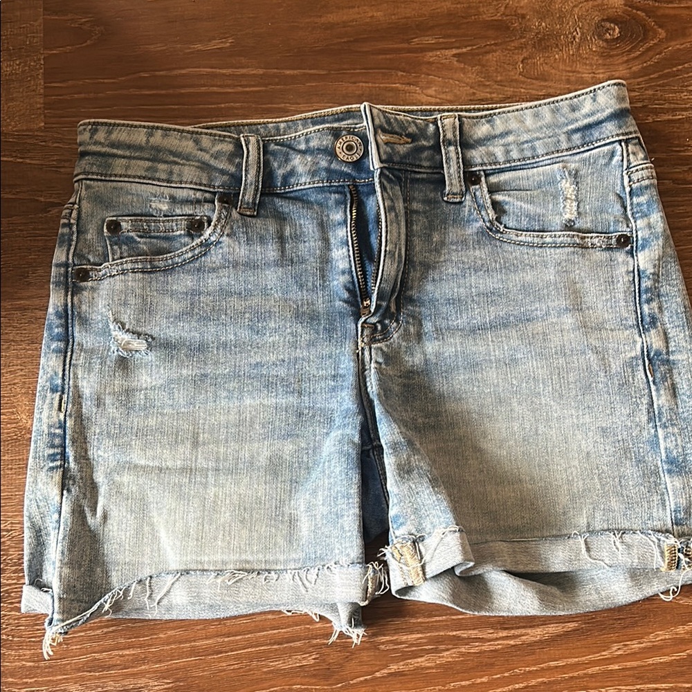 American Eagle Outfitters Faded Blue Denim Shorts